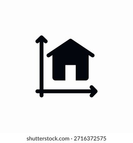 Vector de signo de icono de dimensiones de casa