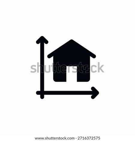 house dimensions icon sign vector