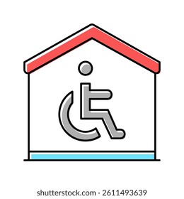 house for disabled color icon vector. house for disabled sign. isolated symbol illustration