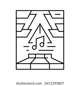 house disco party line icon vector. house disco party sign. isolated contour symbol black illustration