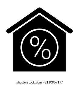 Imagen vectorial del icono de descuento de la casa. También se puede usar para aplicaciones web, aplicaciones móviles y medios impresos.