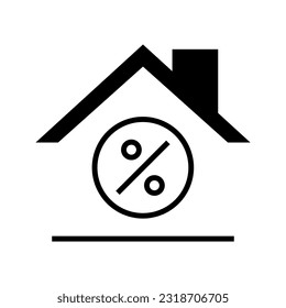A house with discount symbol, icon vector