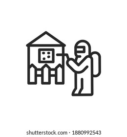 House disinfection color line icon. Isolated vector element.