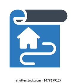 house docment glyph colour vector icon