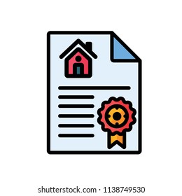House document about sale, certification of house vector illustration