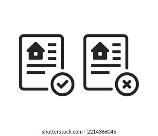 House document with check mark. Home insurance. Illustration