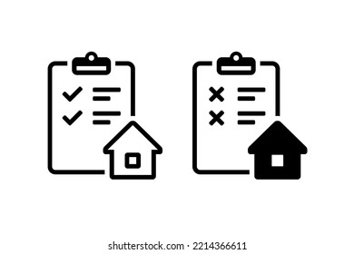 House document with check mark. Home insurance sign symbol. Illustration