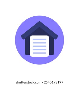 house document icon, flat vector design
