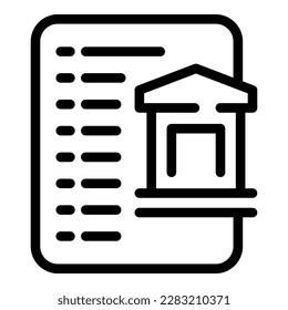 House document icon outline vector. Loan application. Credit finance