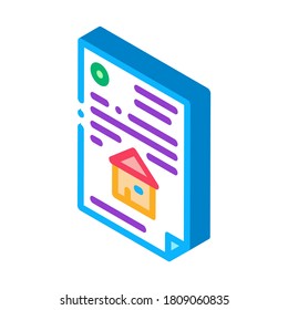 house document icon vector. isometric house document sign. color isolated symbol illustration