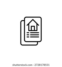 Icono de esquema de documento de la casa Propiedad de bienes raíces Papeleo