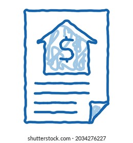 House Document sketch icon vector. Hand drawn blue doodle line art House Document isometric sign. isolated symbol illustration