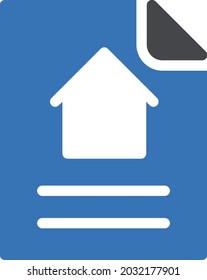 icono de color de glifo vectorial de documento de casa