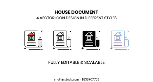 House Document Vector illustration icons in different style
