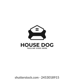 House dog logo design illustration idea