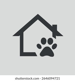 House Dog Paw Print Icon Silhouette
