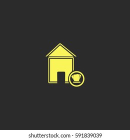 House with a dog vector  icon.