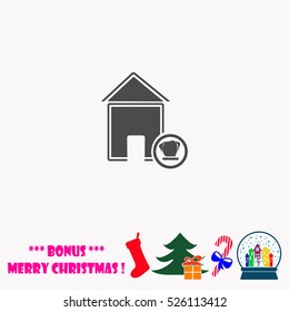 House with a dog  vector illustration.