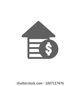 House with dollar coin icon vector