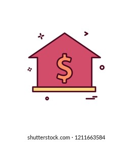 house dollar home icon vector design