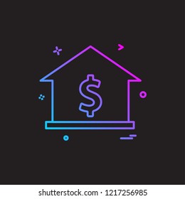 house dollar home icon vector design