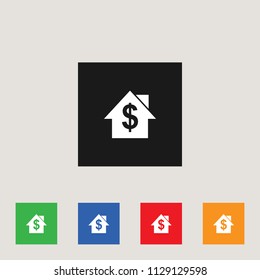 House and dollar icon, stock vector illustration, EPS10.