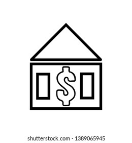 House with dollar sign icon. vector sign symbol house and dollar