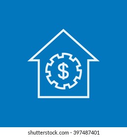 House with dollar symbol line icon.