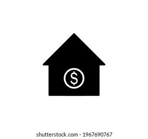 House with dollar vector icon. Symbol, logo illustration. 