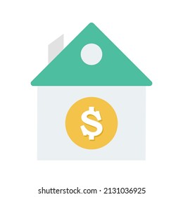 House dollar Vector icon which is suitable for commercial work and easily modify or edit it

