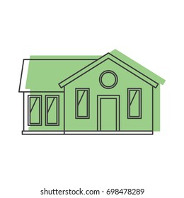House doodle icon vector illustration for design and web isolated on white background. House vector object for labels, logos and advertising