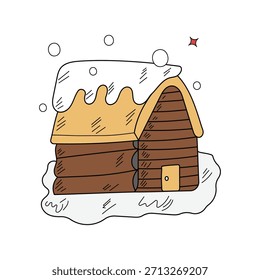 House doodle icon with white background vector stock illustration