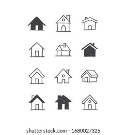 House doodle illustrations, hand drawn cute homes. Stay home campaign. #stayhome