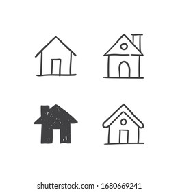 House doodle illustrations, hand drawn cute homes. Stay home campaign. #stayhome