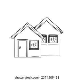  house doodle vector illustration isolated on white background
