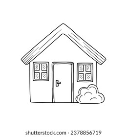  house doodle vector illustration isolated on white background