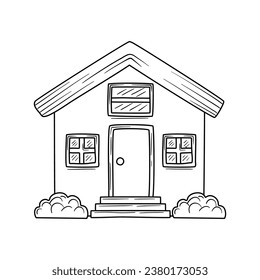  house doodle vector illustration isolated on white background