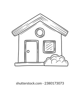  house doodle vector illustration isolated on white background