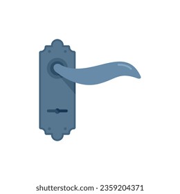 House door handle icon flat vector. Lock knob. Latch keyhole isolated