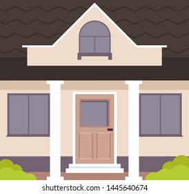 House door home close up concept. Vector flat graphic design isolated illustration
