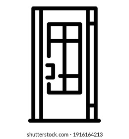 House door icon. Outline house door vector icon for web design isolated on white background