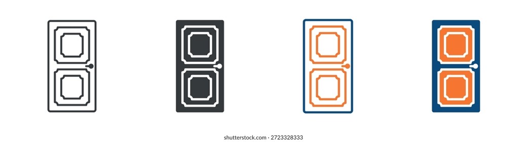 Conjunto de iconos de puerta de casa Colección de estilo múltiple