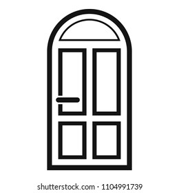 House door icon. Simple illustration of house door vector icon for web design isolated on white background