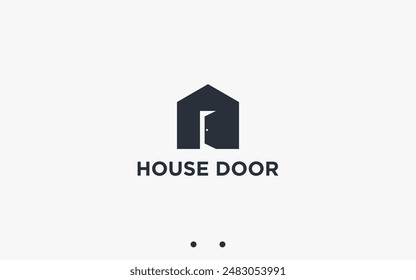 house door logo design vector silhouette illustration
