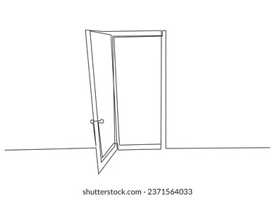 house door open line art design