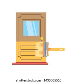 House door under construction design