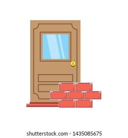 House door under construction design
