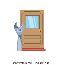 House door under construction design