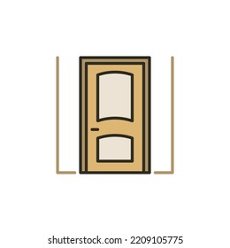 Concepto vectorial de puerta de casa coloreado simple icono o elemento de diseño