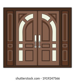 The house door vector design is suitable for sketching building